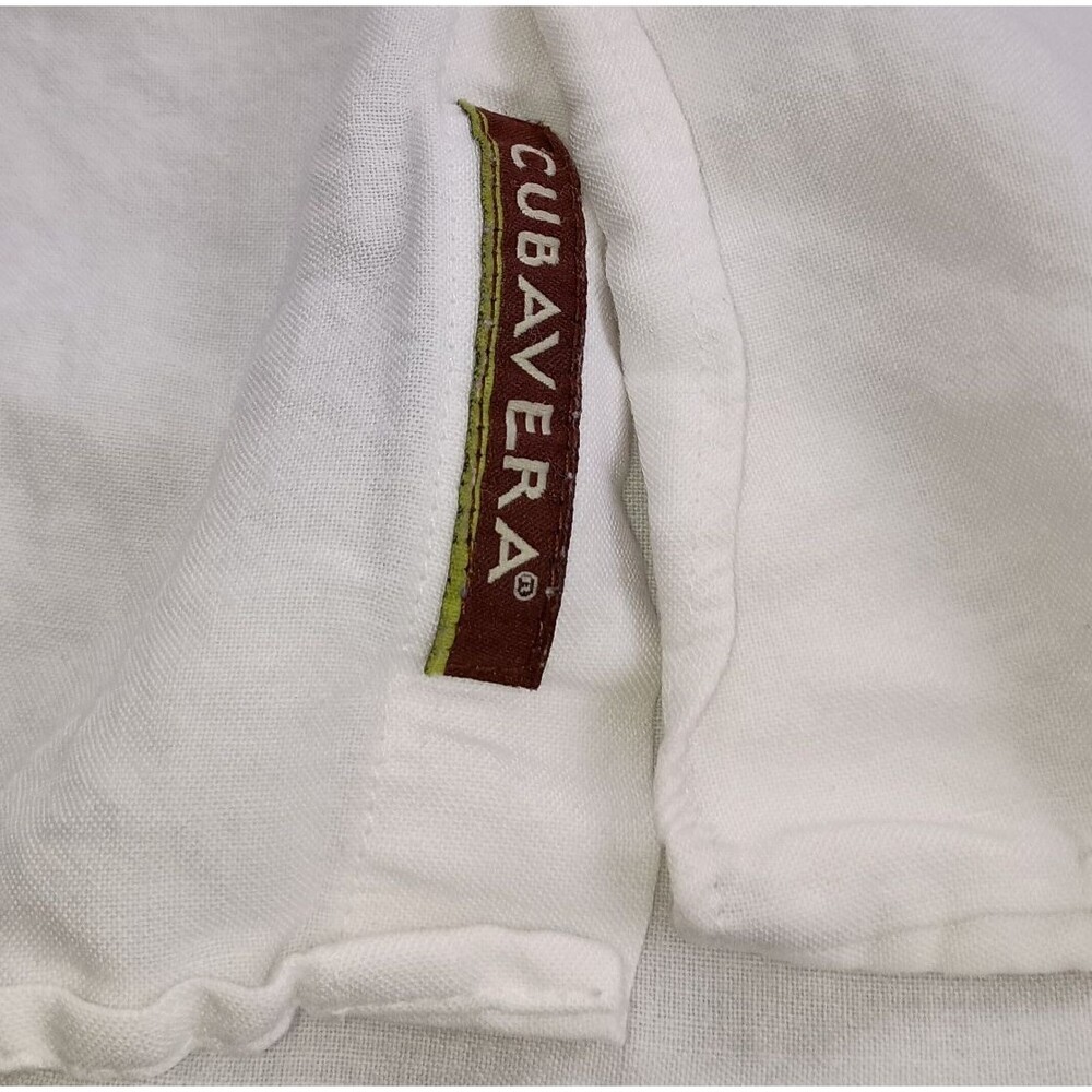Cubavera Shirt Mens Large White Guayabera Button Down Short Sleeve Outdoor Camp - Picture 2 of 11